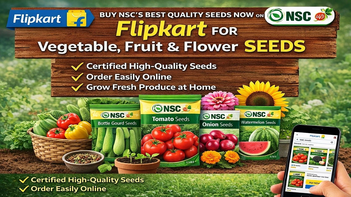 Flipkart पर उपलब्ध नेशनल सीड्स कॉरपोरेशन NSC के प्रमाणित सब्जी, फल और फूलों के बीज