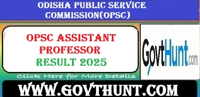 OPSC Assistant Professor Result 2025 PDF Download