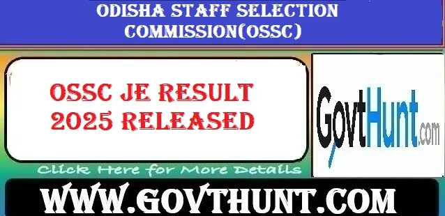 OSSC JE Result 2025 Released – Check and Download at ossc.gov.in