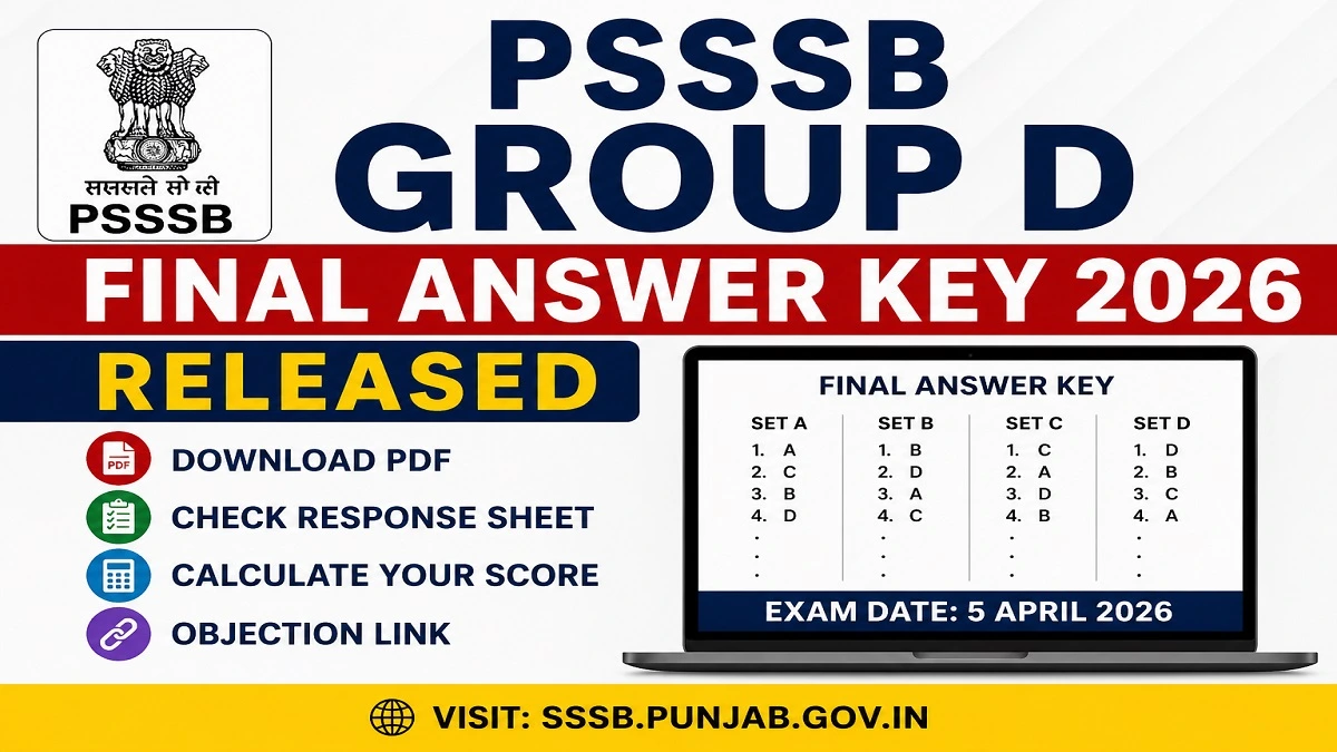 PSSSB Group D Final Answer Key 2026 PDF Download
