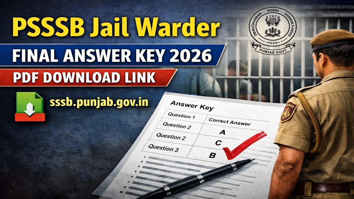 PSSSB Jail Warder Final Answer Key 2026 PDF Download Link