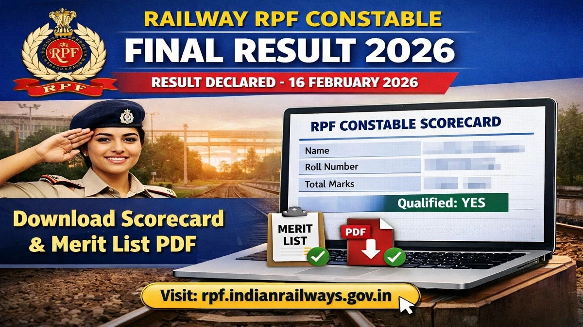 Railway RPF Constable Final Result 2026 merit list and scorecard PDF download link