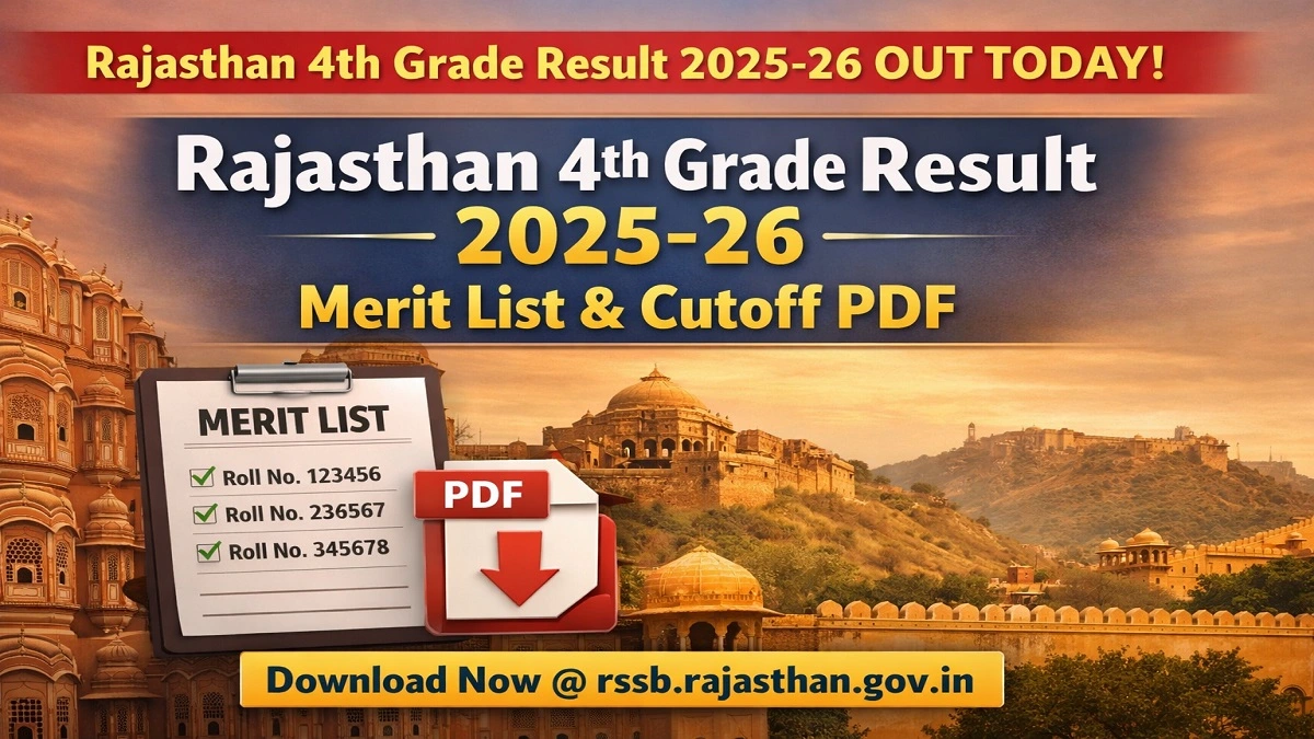Rajasthan 4th Grade Result 2025-26 merit list and cutoff PDF download
