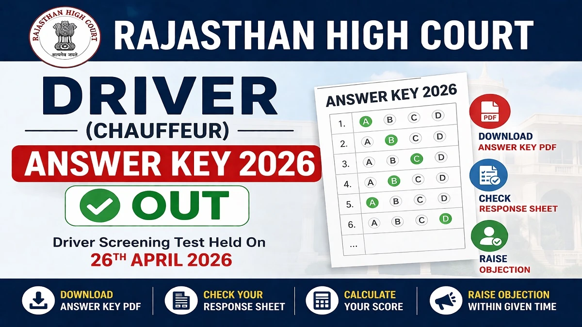 Rajasthan High Court Driver Answer Key 2026 PDF Download
