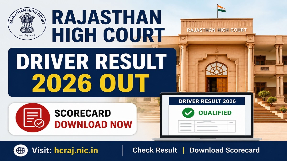 Rajasthan High Court Driver Result 2026 scorecard download link