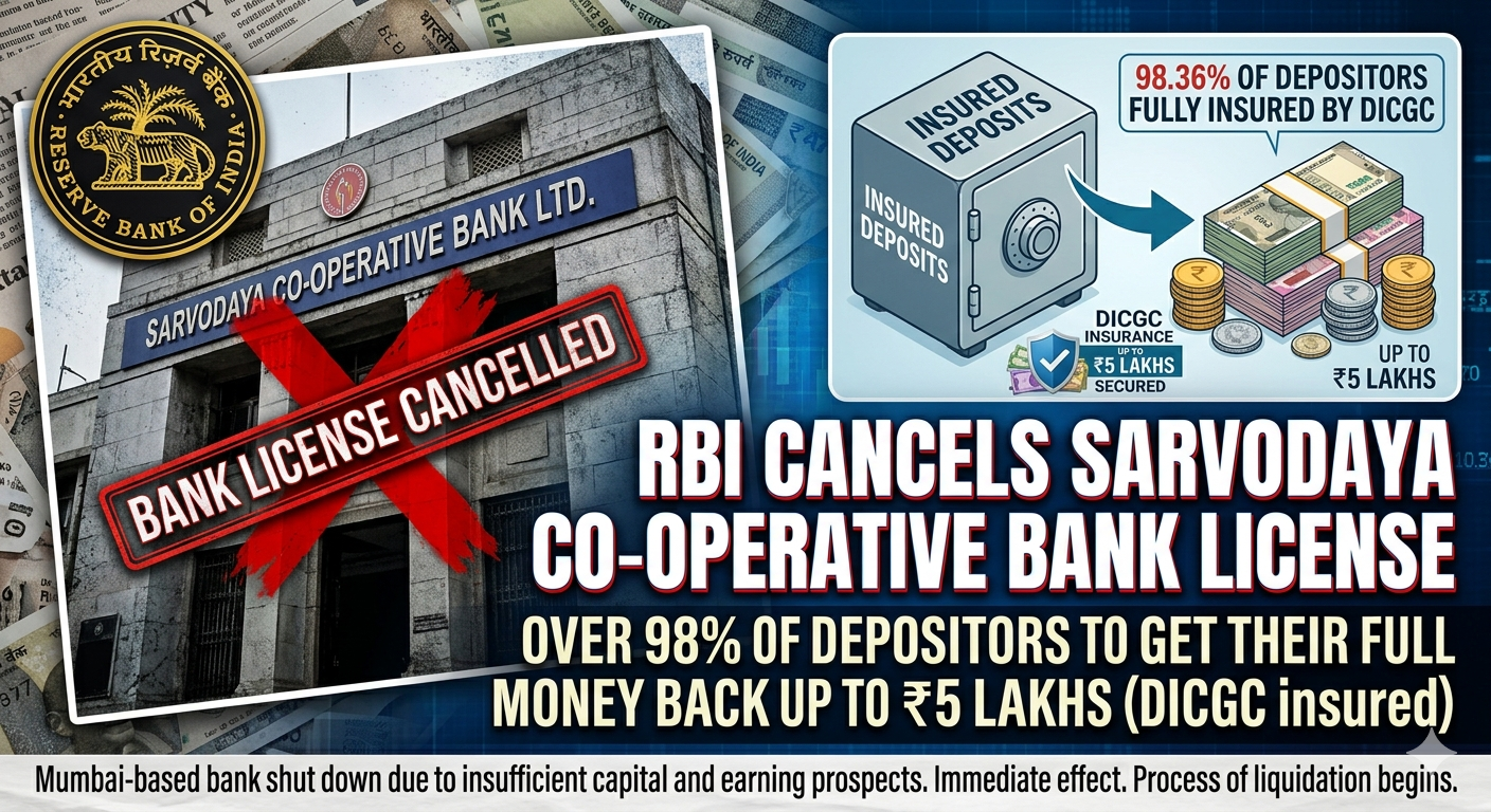 RBI cancelling Sarvodaya Co-operative Bank license and customers worried about deposit refund