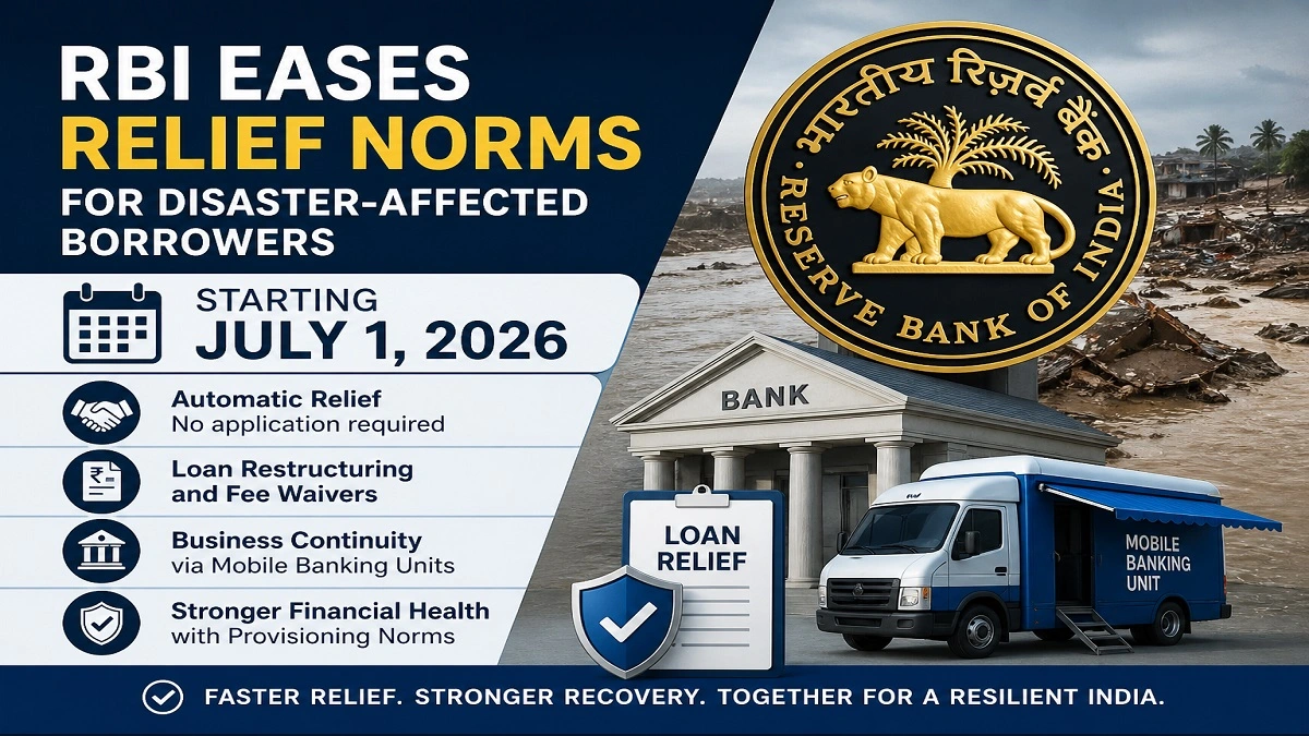 RBI disaster relief rules 2026 automatic loan restructuring and relief for borrowers in India
