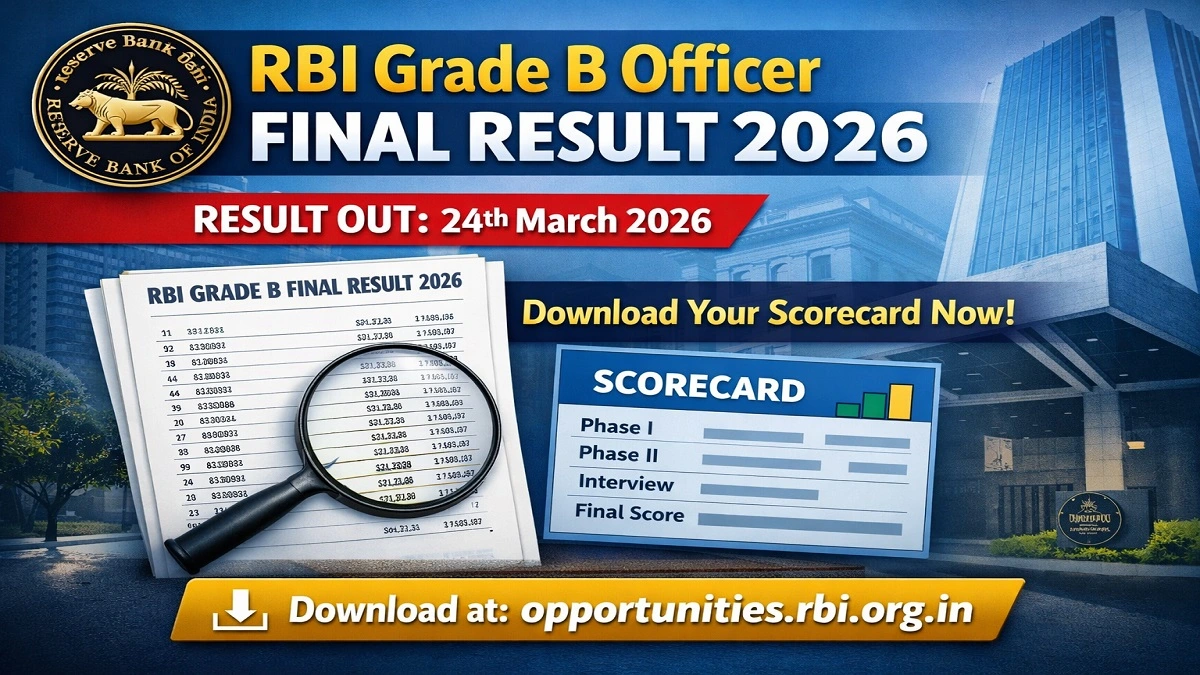 RBI Grade B Officer Final Result 2026 Download Scorecard