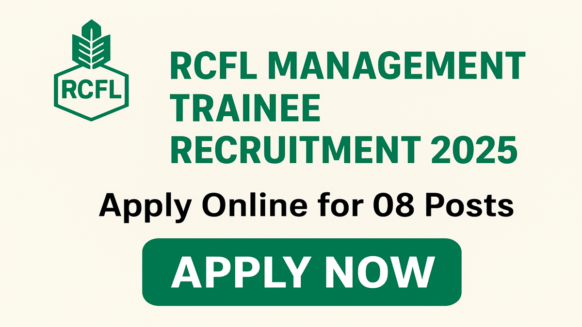 RCFL Management Trainee Recruitment 2025 Apply Online Notification