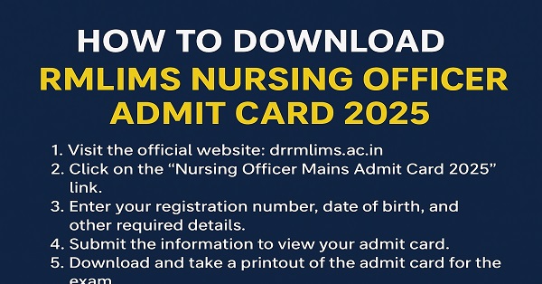 rmlims nursing officer mains admit card 2025 rmlims nursing officer mains admit card 2025