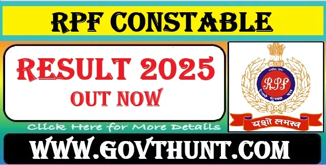 RPF Constable Result 2025 Download PDF Link at rrbcdg.gov.in
