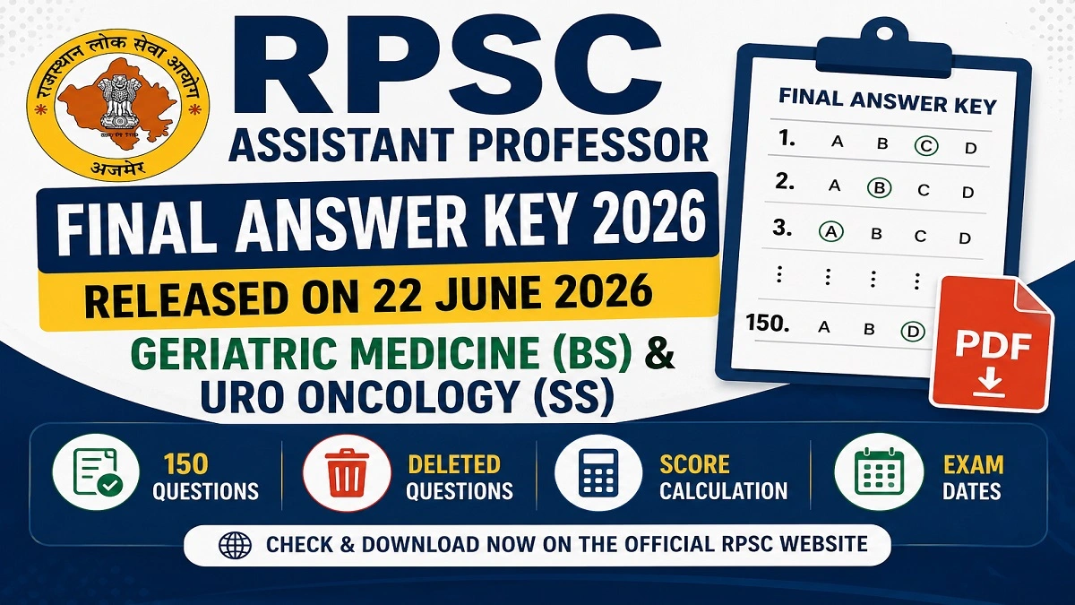 RPSC Assistant Professor Final Answer Key 2026 for Geriatric Medicine and Uro Oncology