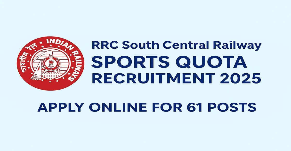 RRC South Central Railway Sports Quota Recruitment 2025 Apply Online