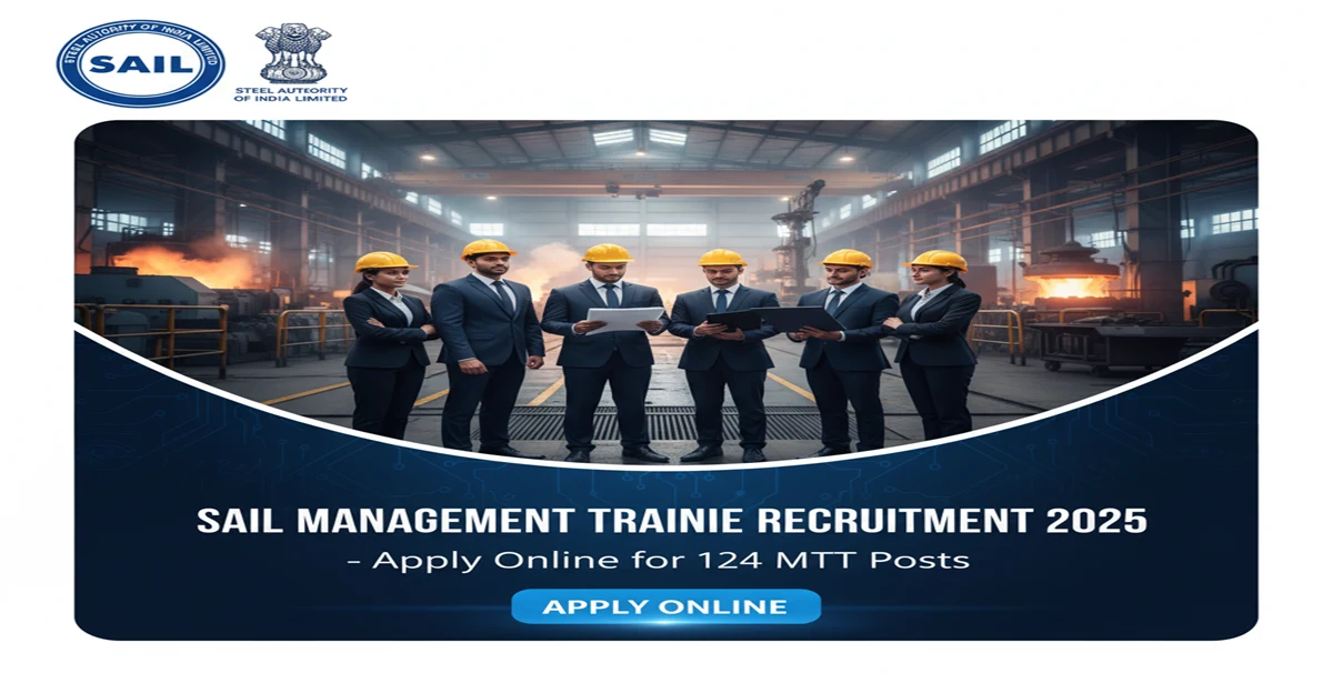 SAIL Management Trainee Recruitment 2025 – Apply Online for 124 MTT Posts
