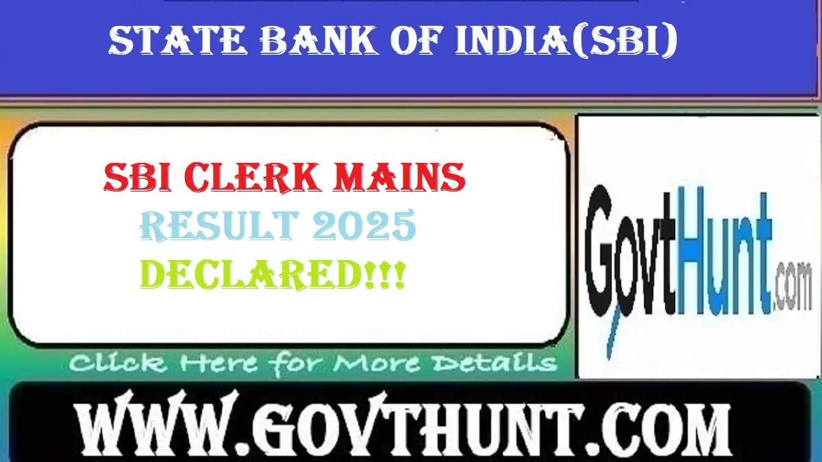 SBI Clerk Mains Result 2025 announcement on official website sbi.co.in