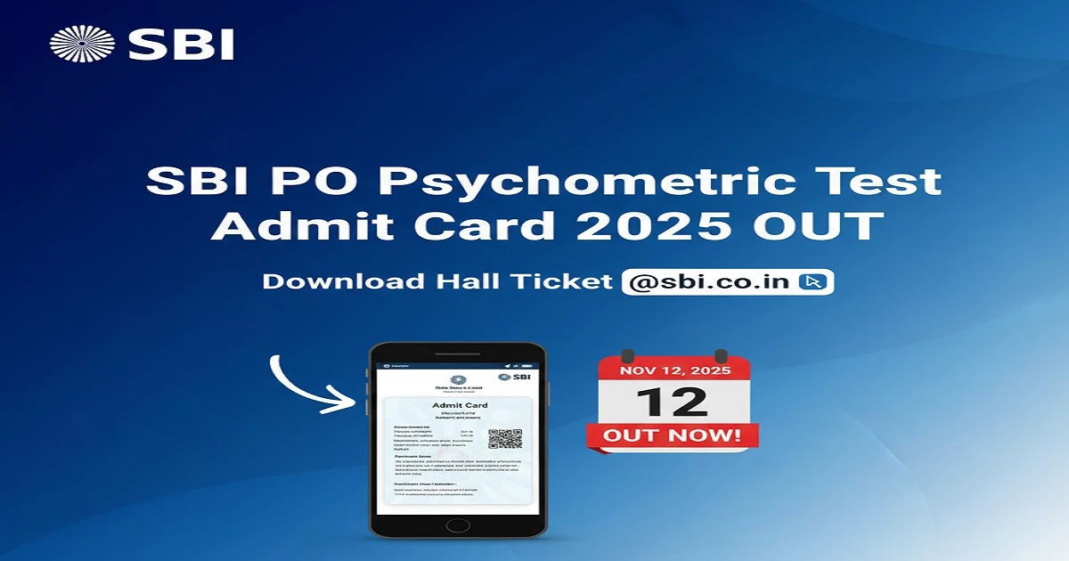 Download the SBI PO Psychometric Test Admit Card 2025 from sbi.co.in for the 19th November exam.