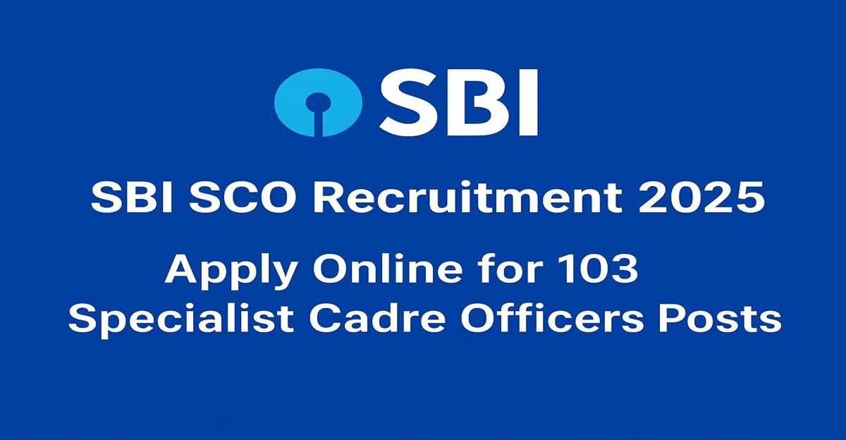 SBI SCO Recruitment 2025 notification for 103 Specialist Cadre Officers posts – apply online at sbi.co.in before 17 November 2025.