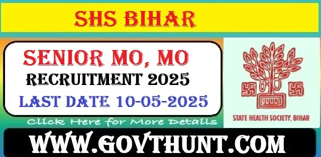 SHS Bihar Recruitment 2025 – Apply Online for 722 Medical Officer and Senior Medical Officer Posts
