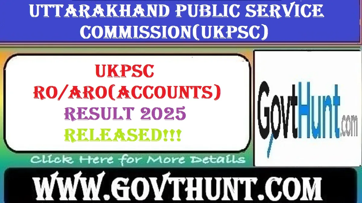 UKPSC RO and ARO Accounts Result 2025 announcement on official website screen|UKPSC RO ARO Accounts Result 2025 official announcement on computer screen