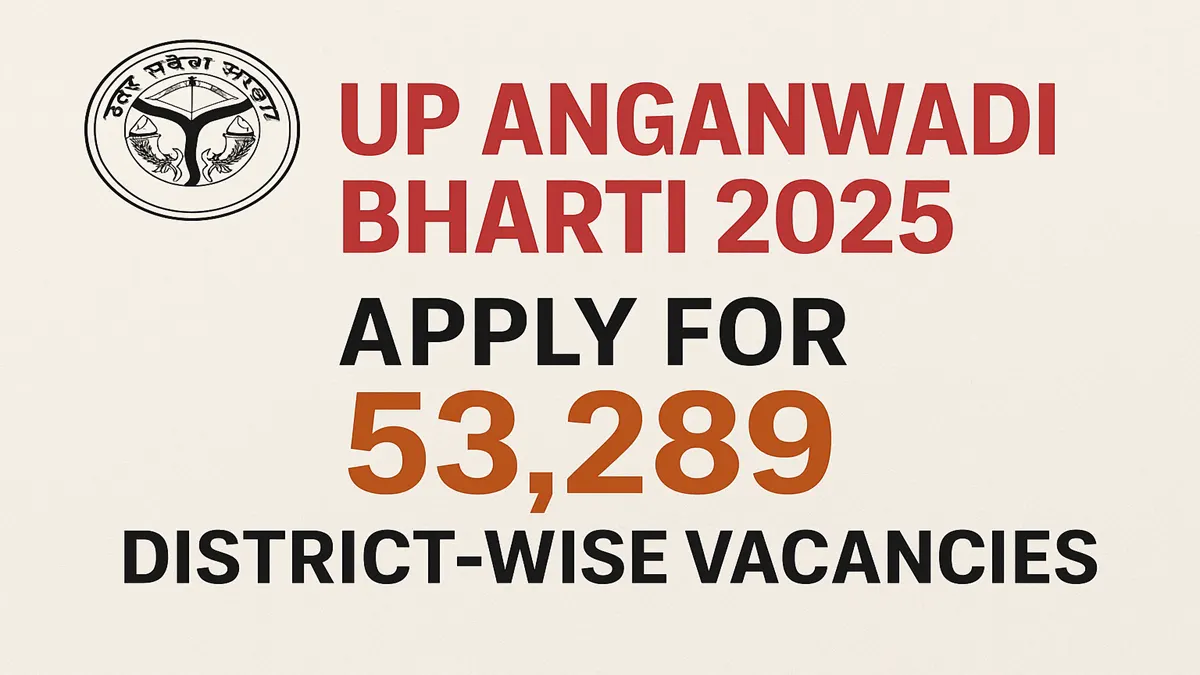 UP Anganwadi Recruitment 2025 – Apply Online for 53,289 District-Wise Vacancies