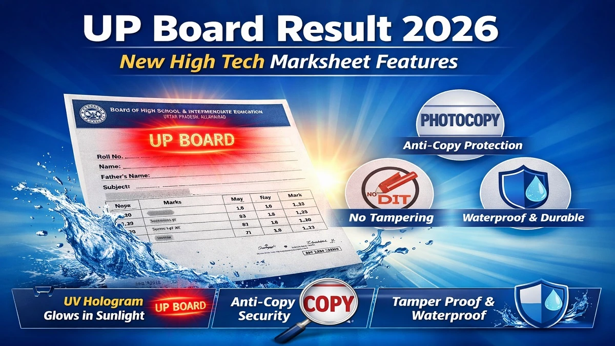 UP Board Result 2026: धूप में चमकेगा असली लोगो, रिजल्ट के साथ मिलेगी हाई-टेक नॉन-टियरेबल मार्कशीट