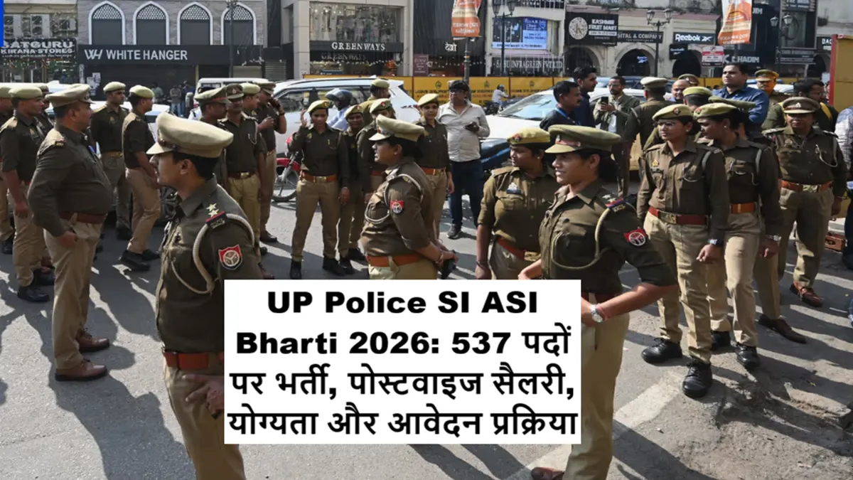 UP Police SI ASI Bharti 2026 for 537 posts – notification, salary and apply online details