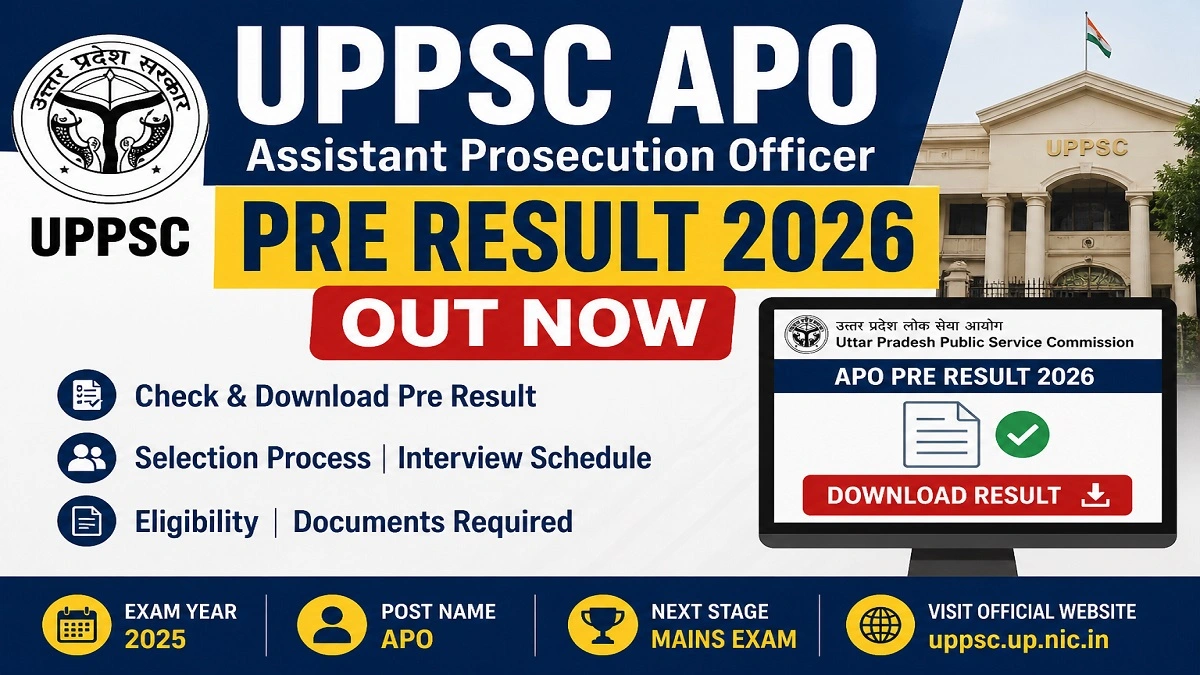 UPPSC Assistant Prosecution Officer APO Pre Result 2026 PDF Download