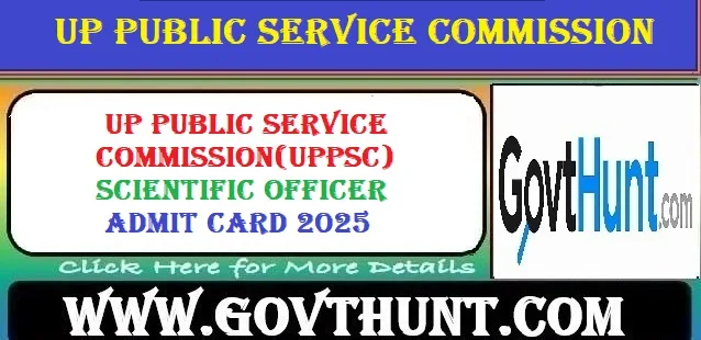 UPPSC Scientific Officer Admit Card 2025 Download Page Screenshot