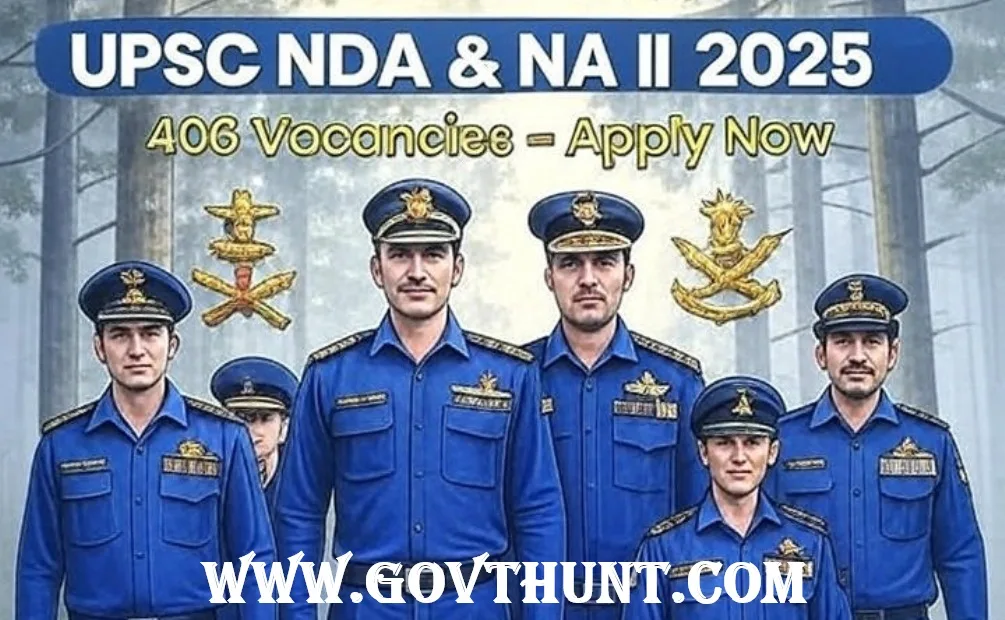 UPSC NDA and NA II 2025 Notification Banner with 406 Vacancies and Apply Online Button