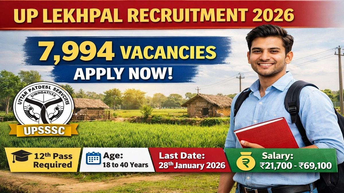 UPSSSC Lekhpal Bharti 2026 लेखपाल भर्ती 7994 पद आवेदन अंतिम तिथि
