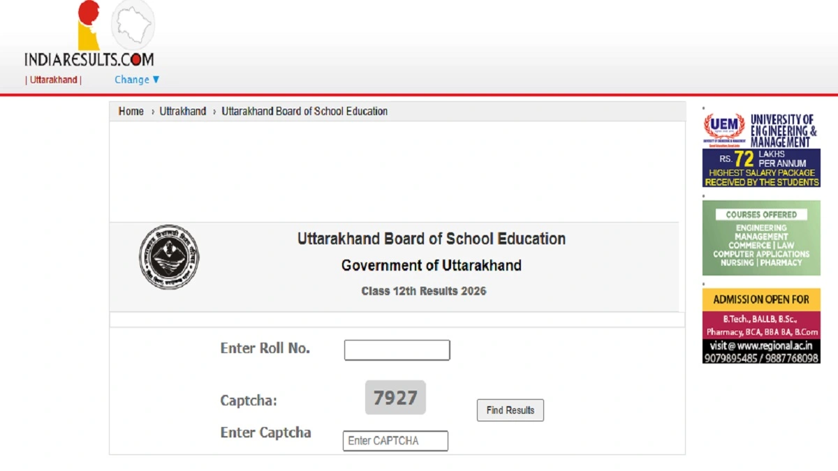 UBSE Uttarakhand Board Class 10 12 Result 2026 Declared Check Online