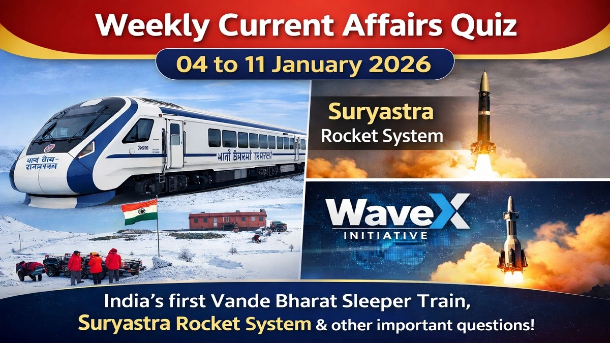 साप्ताहिक करेंट अफेयर्स क्विज 04–11 जनवरी 2026 भारत की पहली वंदे भारत स्लीपर ट्रेन और महत्वपूर्ण घटनाएं