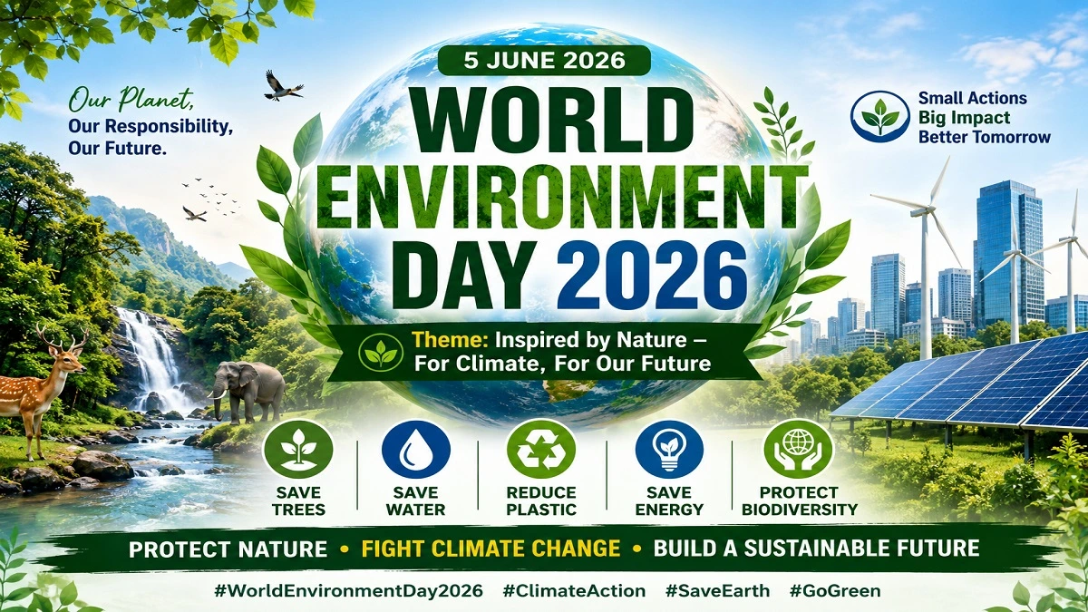 विश्व पर्यावरण दिवस 2026 थीम, तिथि, इतिहास, महत्व और पर्यावरण संरक्षण जागरूकता अभियान